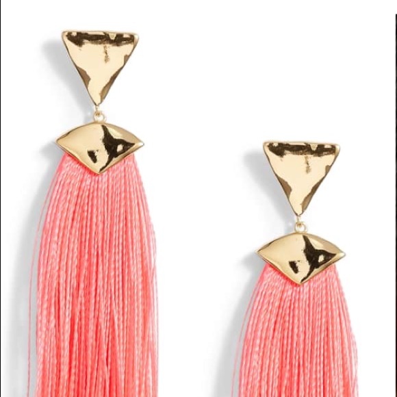 gorjana // pink havana triangle tassel earrings - Picture 3 of 4